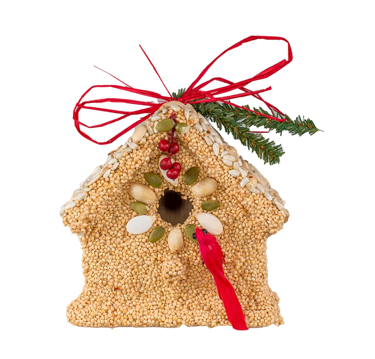Poinsettia Cottages Bird House, 3 Styles