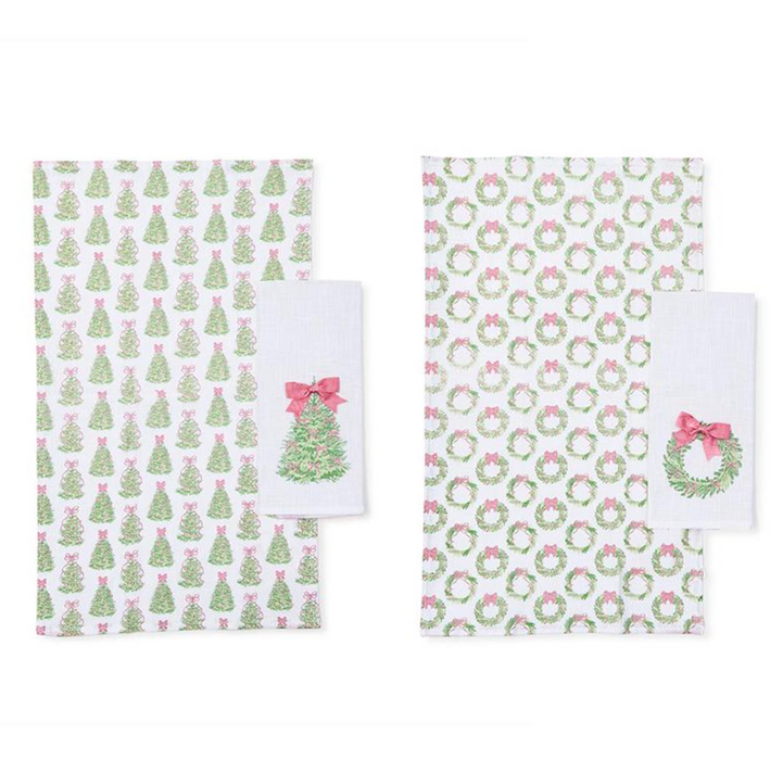Bow-tiful Christmas Dish Towels, Set of 2
