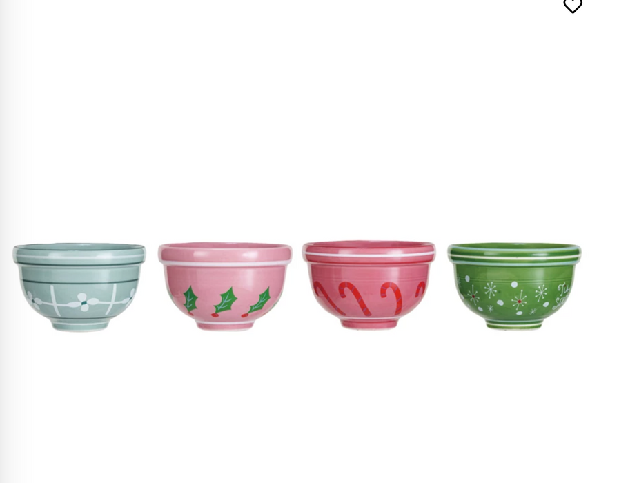 Stoneware Holiday Bowl, 4 Styles