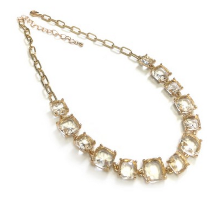 Necklace, Aster Gold, Clear