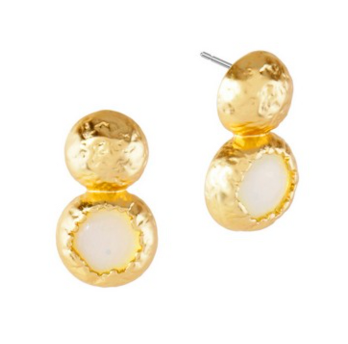 Earrings, Ona Gold & Clear
