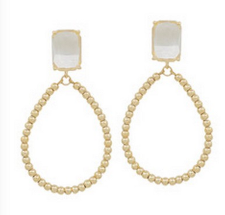 Earrings, Ram Gold & Clear