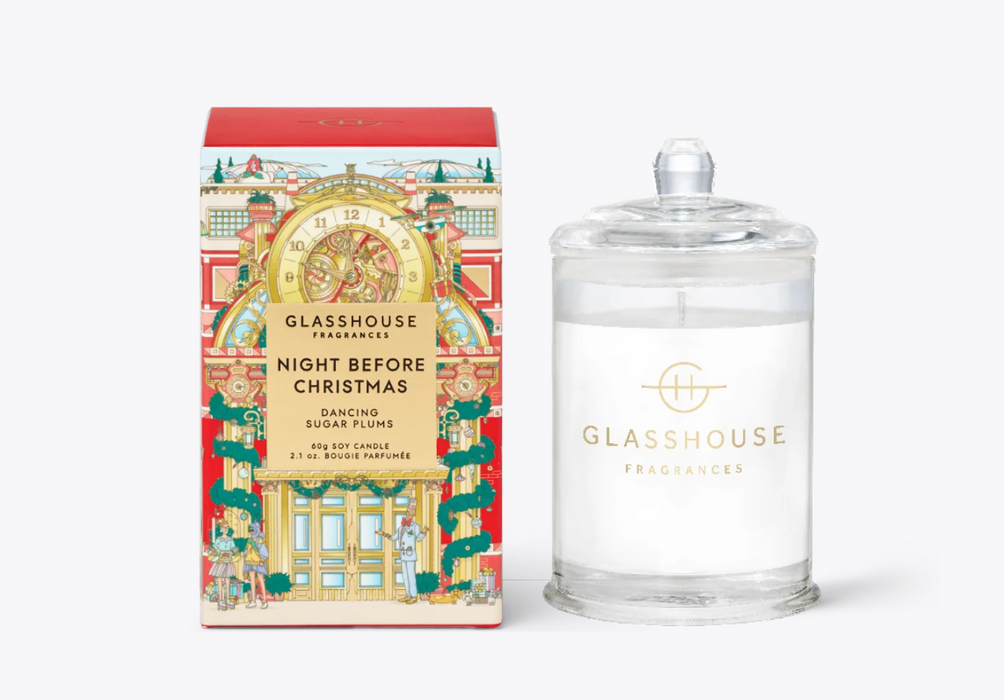 Glass Jar Votive Candle, Night Before Christmas