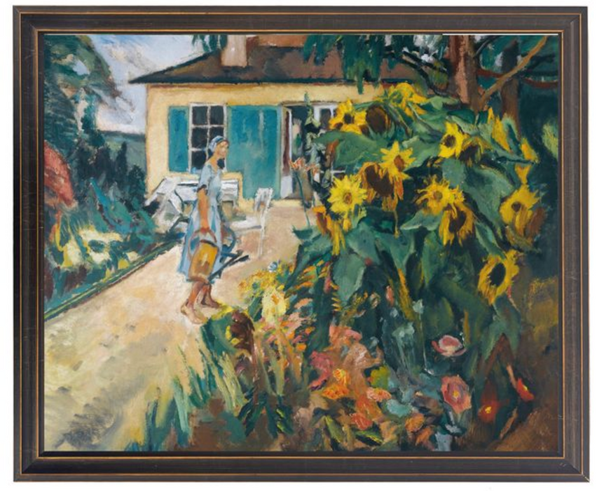 Art Print, House with Sunflowers