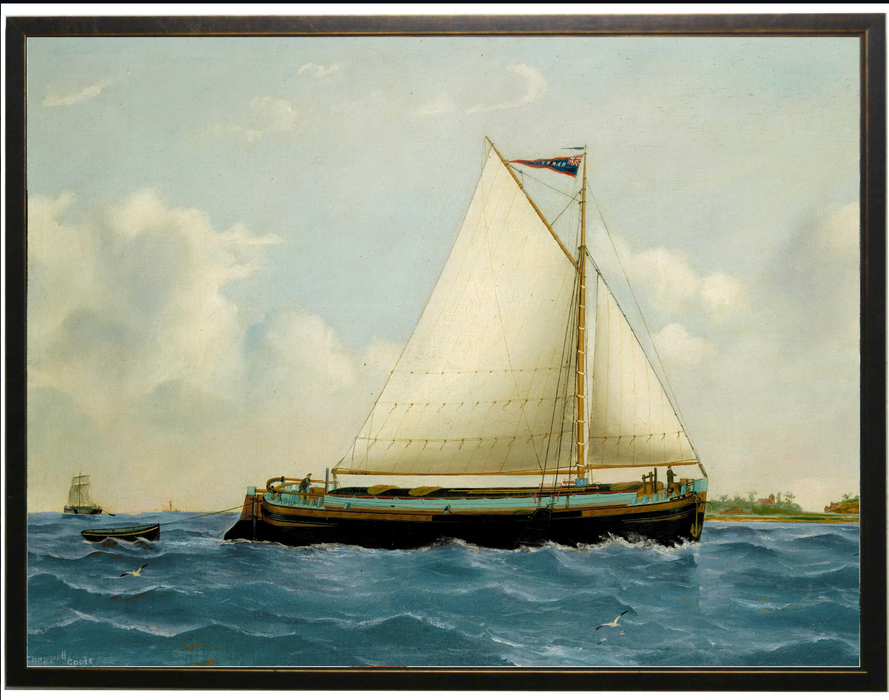 Art Print, Vintage Boat in the Ocean