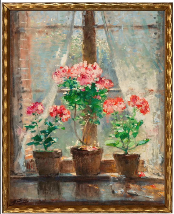 Art Print, Vintage Painting, Geraniums