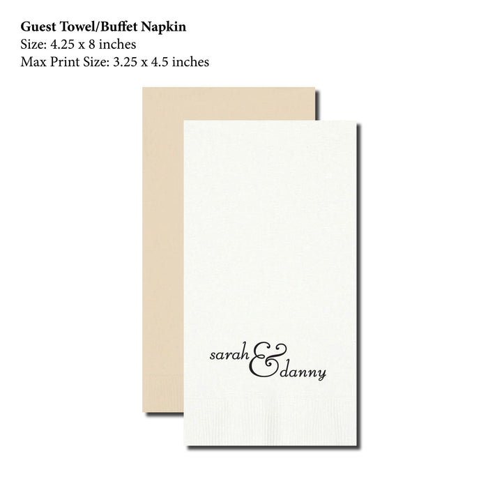 Guest Towel Napkin, Simple Font