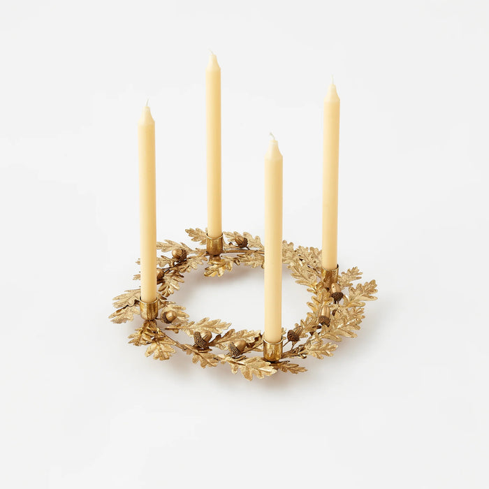 Oak Wreath Taper Candle Holder