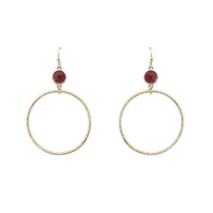 Earrings, Vada, Ruby