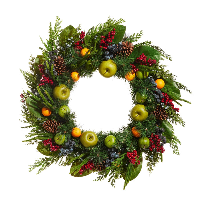 Mixed Fruit Wreath, 33 inches