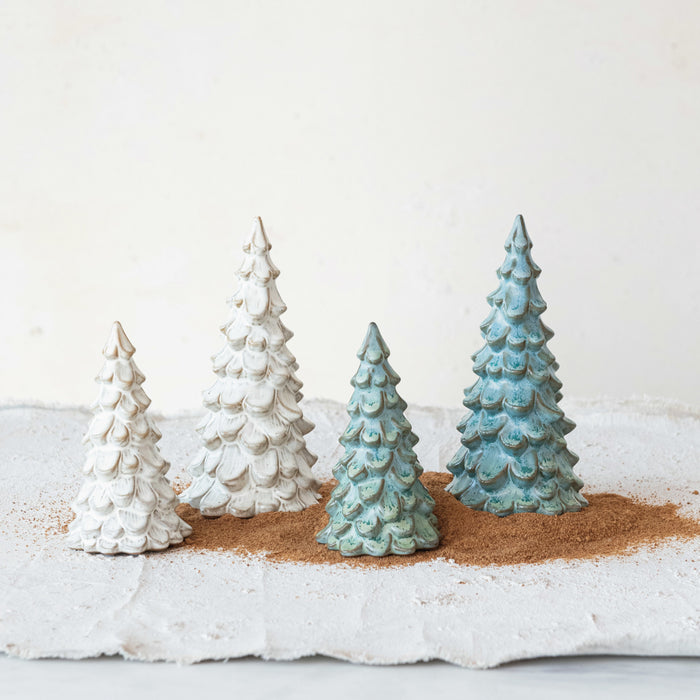 Stoneware Tree, Reactive Glaze, Cream Color (Each One Will Vary)
