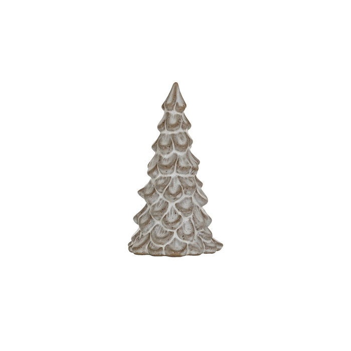 Stoneware Tree, Reactive Glaze, Cream Color (Each One Will Vary)