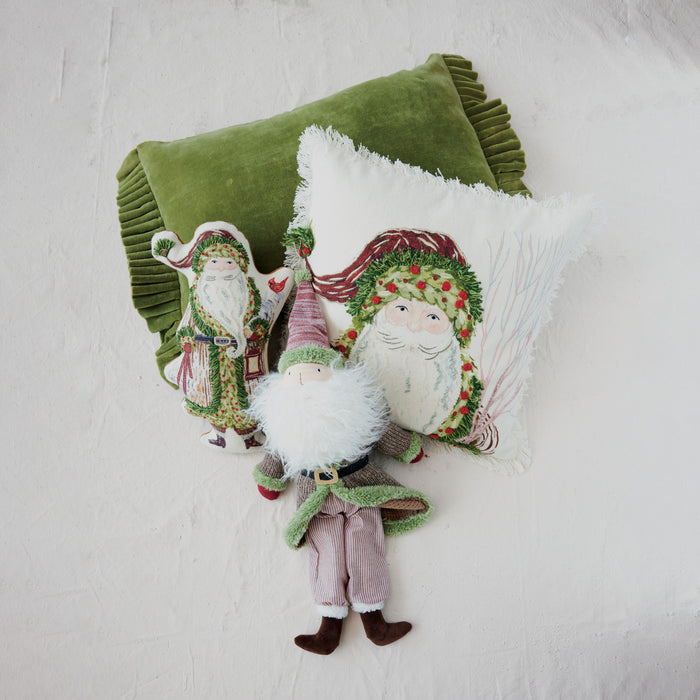 Throw Pillow, Printed Santa Shaped