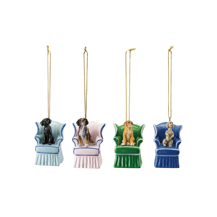 Dog in Chair Ornament, 4 Styles