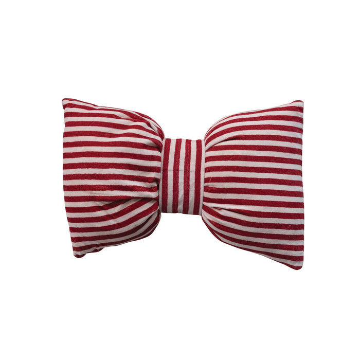 Bow Shaped Striped Lumbar Pillow