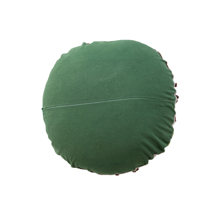 Throw Pillow, Round Linen Printed