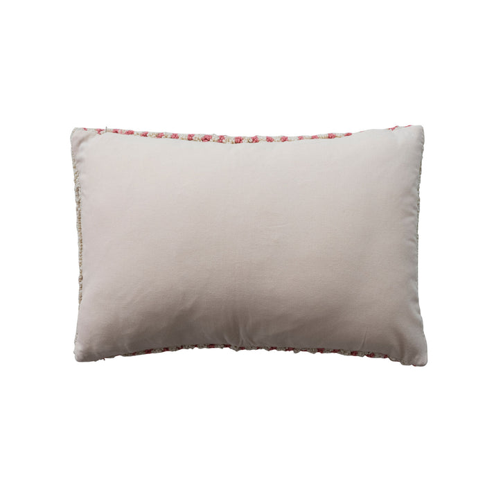 Throw Pillow, Lumbar with Tufted Wreath & "Noel"