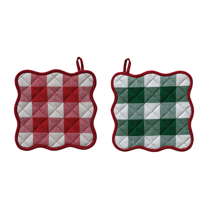 Two-Sided Cotton Scalloped Pot Holder