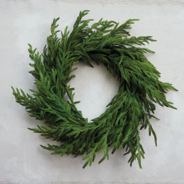 Faux Fir Wreath, 22" Round