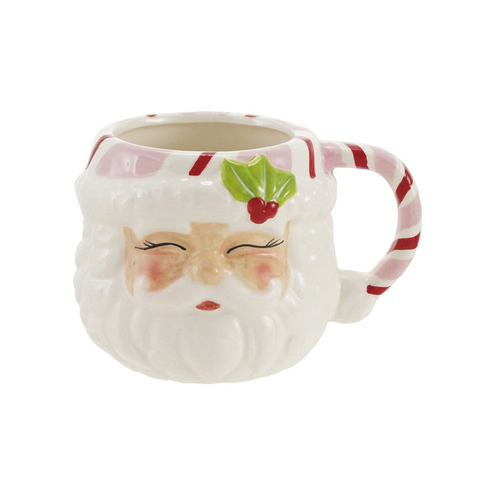Hand-Painted Ceramic Santa Head Shaped Mug