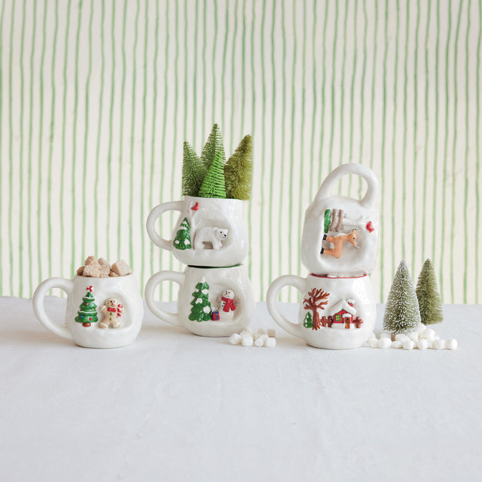 Stoneware Mug with 3D Scene, 5 Styles