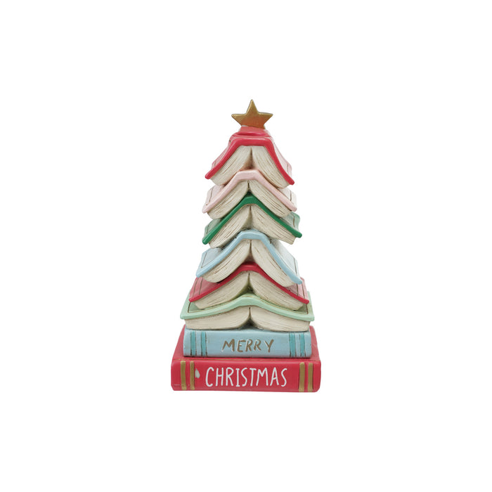 Resin Stacked Book Tree Shaped Taper Holder