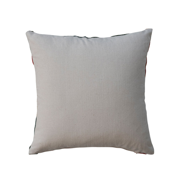 Throw Pillow with Embroidered Christmas Trees