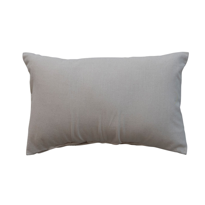 Cotton Lumbar Pillow, Mistletoe Pattern