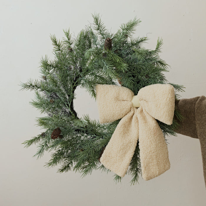 Faux Sherpa Clip-on Bow
