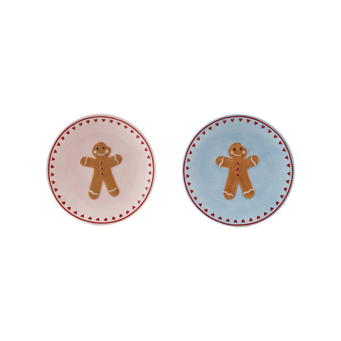 Hand-Painted Stoneware Plate w/Gingerbread, 2 Colors