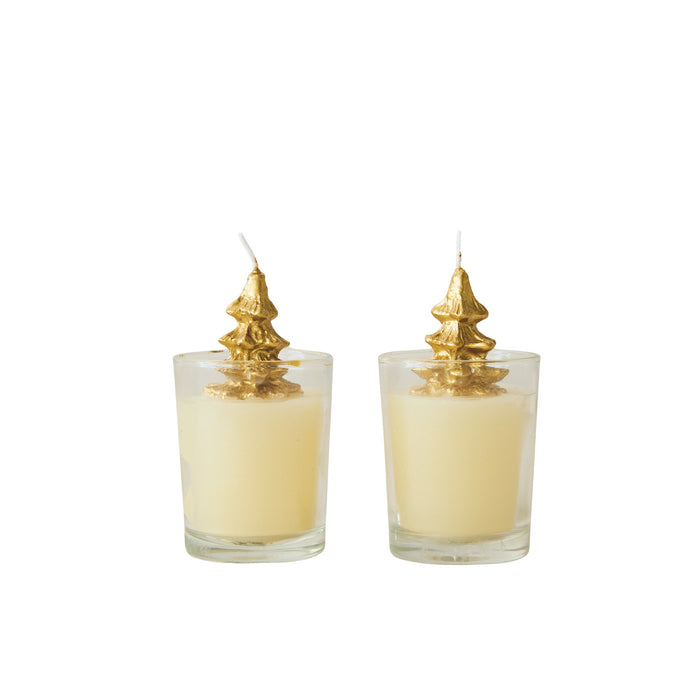 Votive Candles, Christmas Trees, Choose Gold or Green