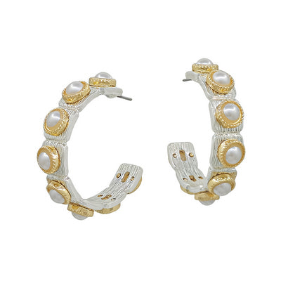 Earrings, Yama, Silver Pearl