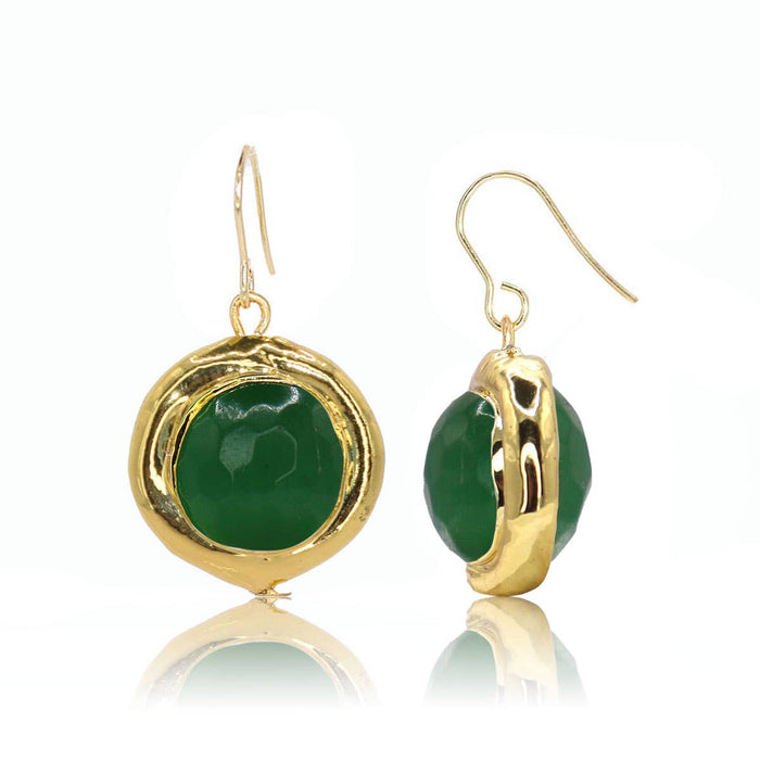 Earrings, Coriandoli Drop, Forest green