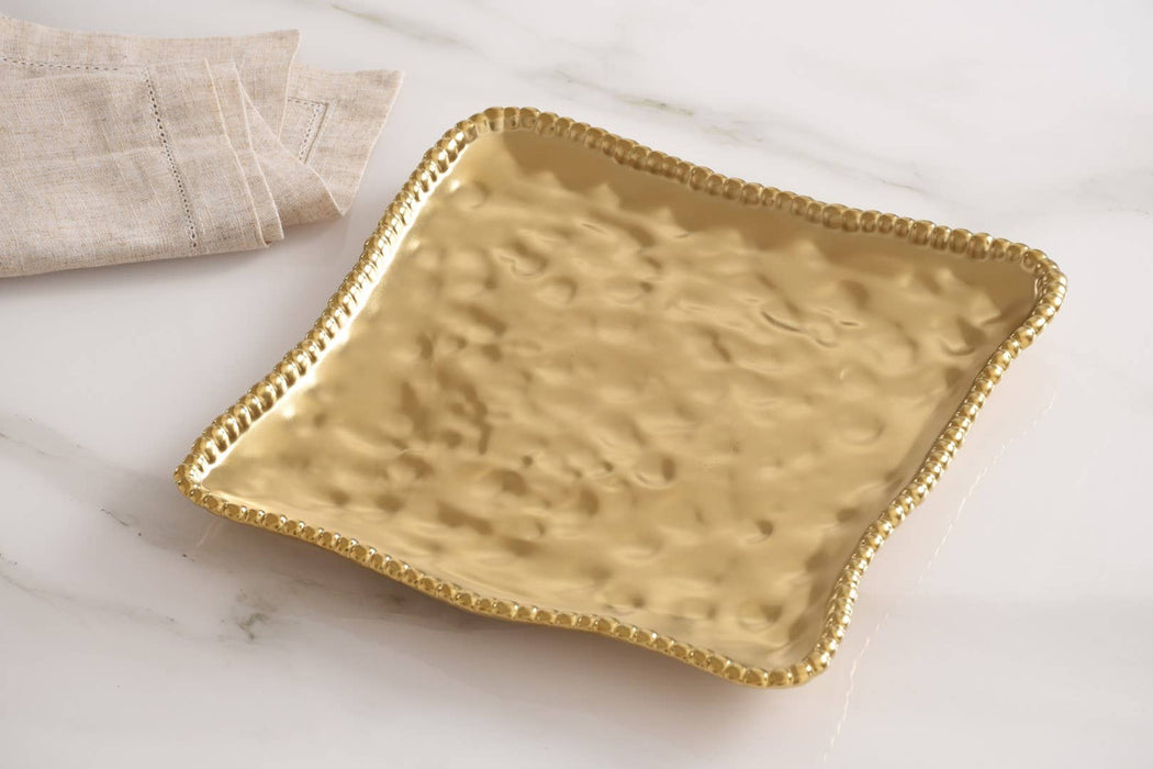 Pampa Bay Square Serving Platter, Gold