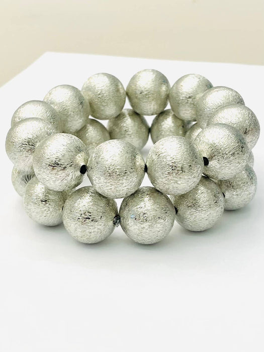 Bracelet, BIG Ball Bracelet, Brushed Silver