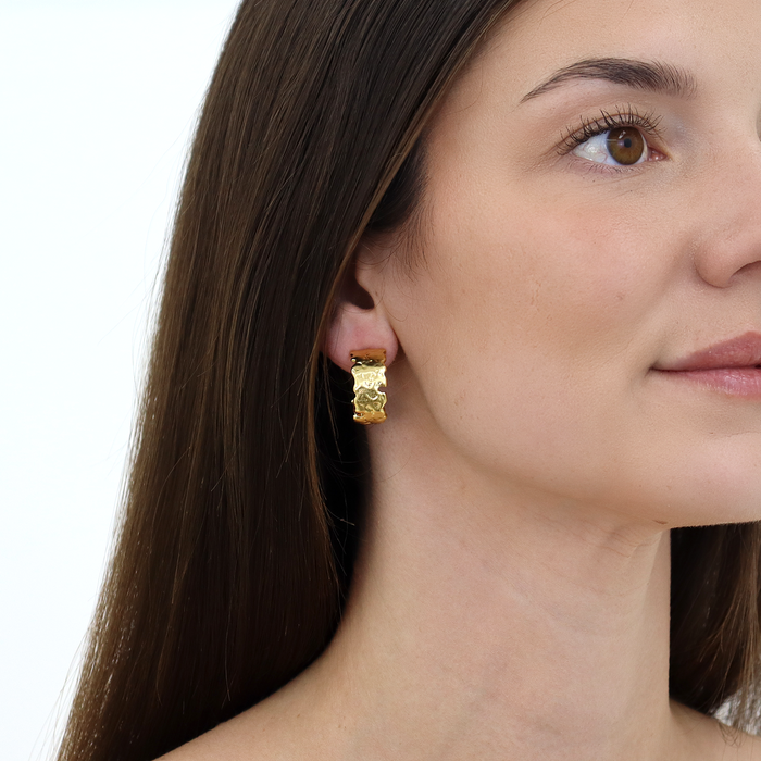 Earrings, Molten Metal Hoop