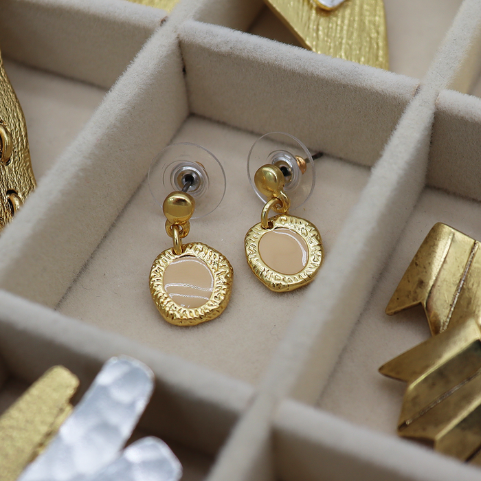 Earrings, Etched Link Drop