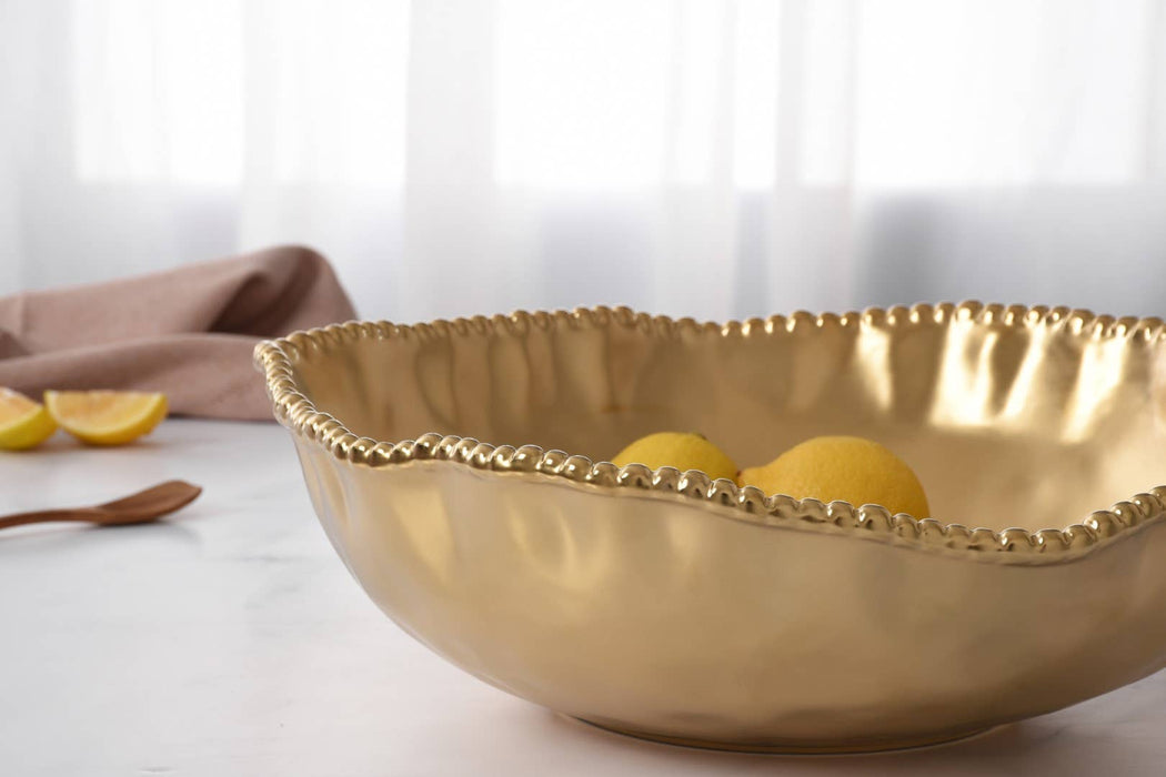 Pampa Bay Oversized Serving Bowl, Gold
