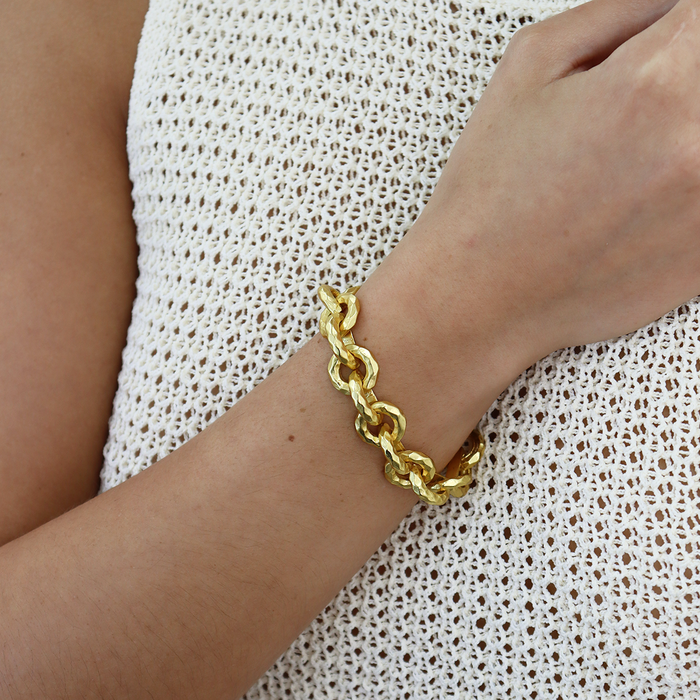 Luxurious Link  Layering Bracelet - 24K Gold Plated
