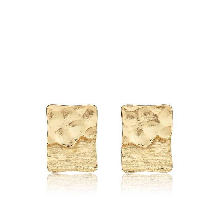 Earrings, Textured Elongated Stud