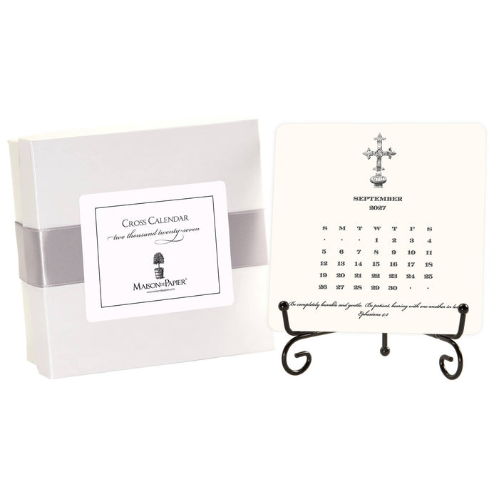 2027 Cross Calendar with Easel