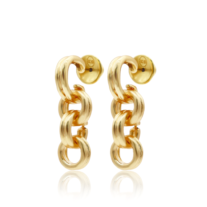 Earrings, Rounded Chain Drop