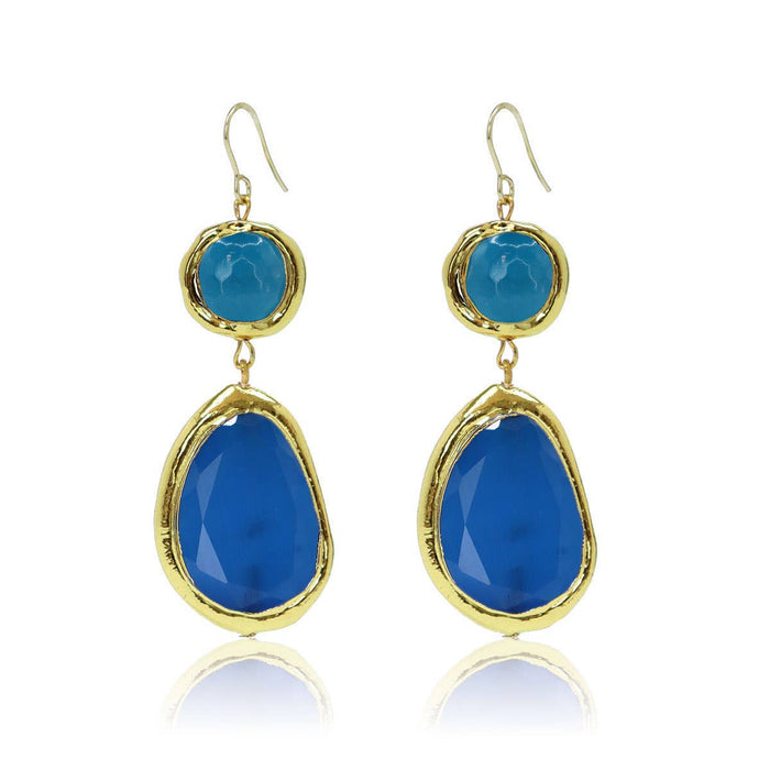 Vivid Gem X Coriandoli Earrings, Cobalt Blue