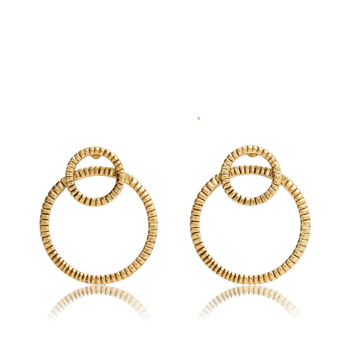 Earrings, Double Circle Frontal Hoop