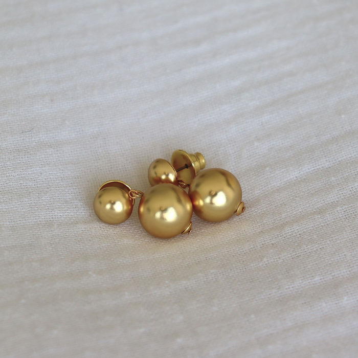 Earrings, Golden Sphere Drop