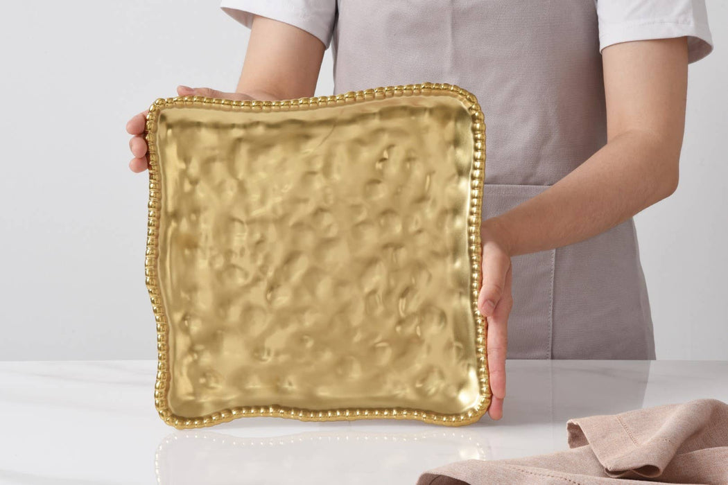 Pampa Bay Square Serving Platter, Gold