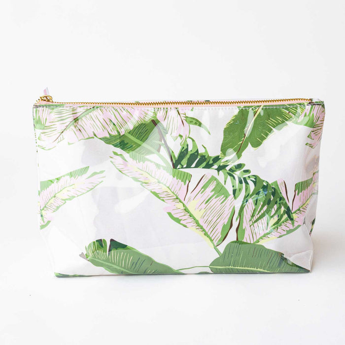 Clear Coated Travel Cosmetic, Natural Botanical
