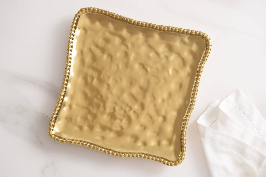 Pampa Bay Square Serving Platter, Gold