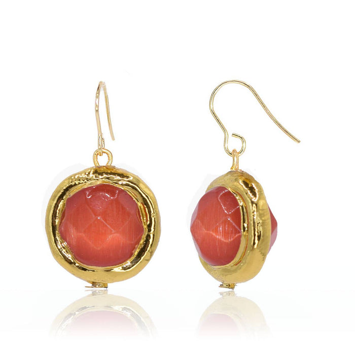 Earrings, Coriandoli Drop, Coral