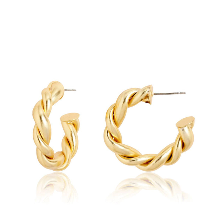 Earrings, Twisted Braid Hoop